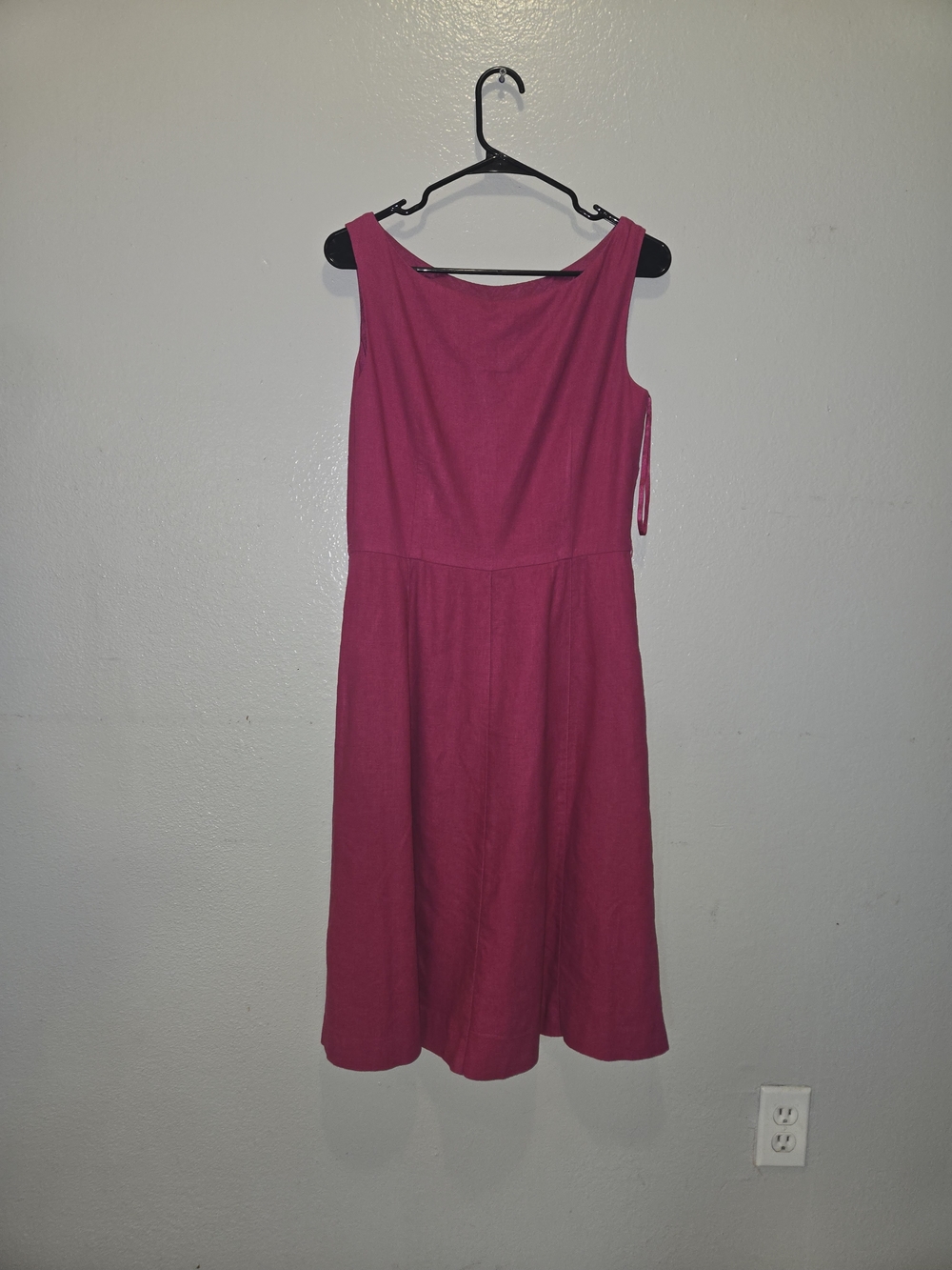 Liz Claiborne Pink Linen Blend Dress Size 10 Sleeveless A-Line Excellent Conditi